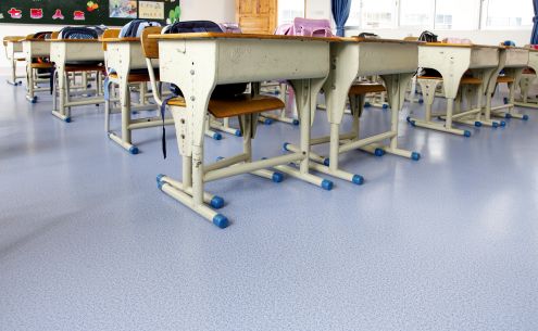 腾方讲解学校用PVC塑胶地板价格【腾方PVC地板】